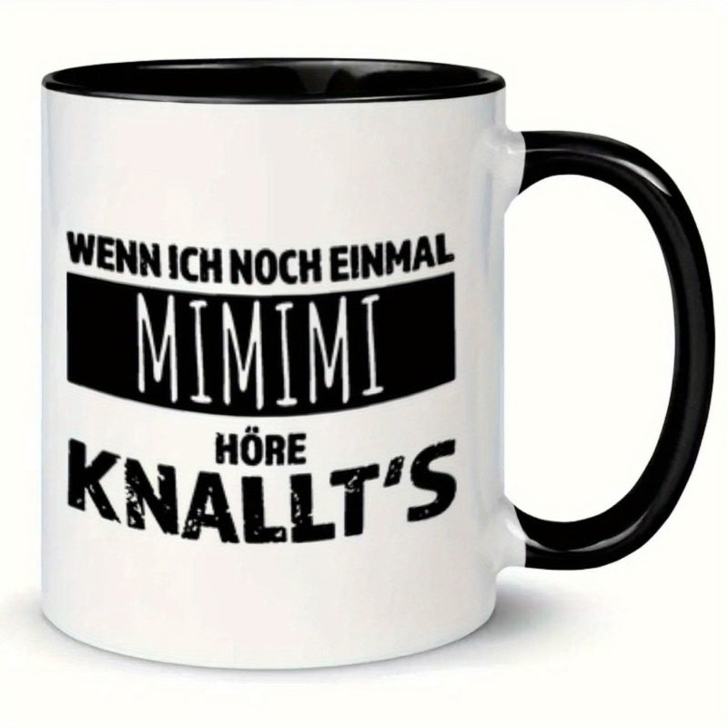 Tailorly Black Accent 11 oz Mug - single piece coffee mug 11oz ceramic cups for beverages suitable for perfect as birthday or holiday