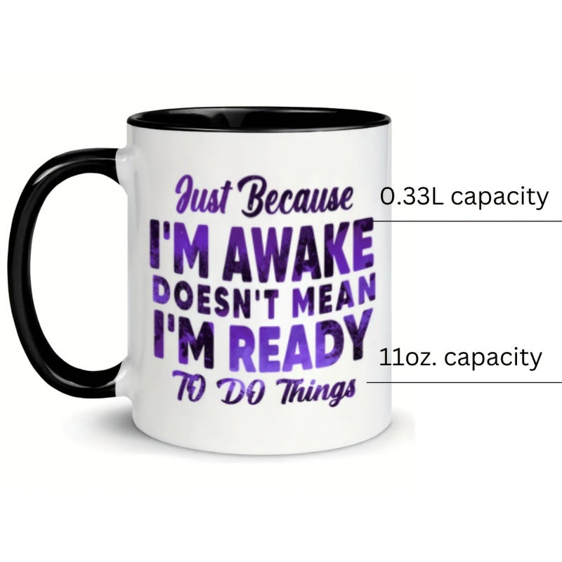 Tailorly Black Accent 11 oz Mug - text purple black funny