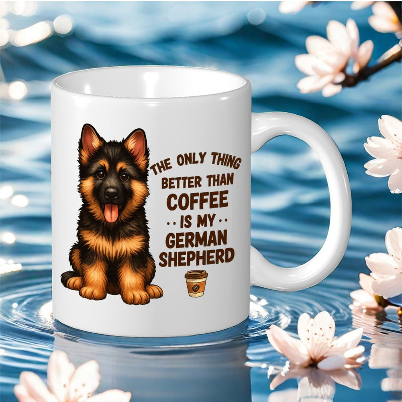 Tailorly White Ceramic 11 oz Mug - humorous german shepherd