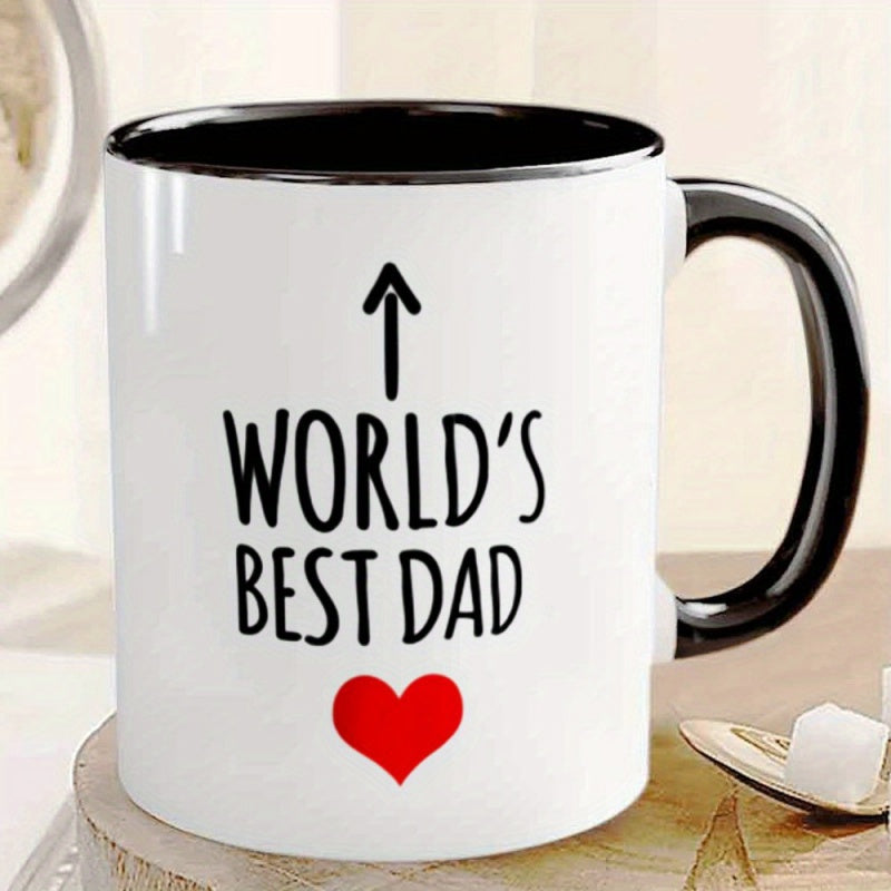 Tailorly Black Accent 11 oz Mug - red heart text for dad