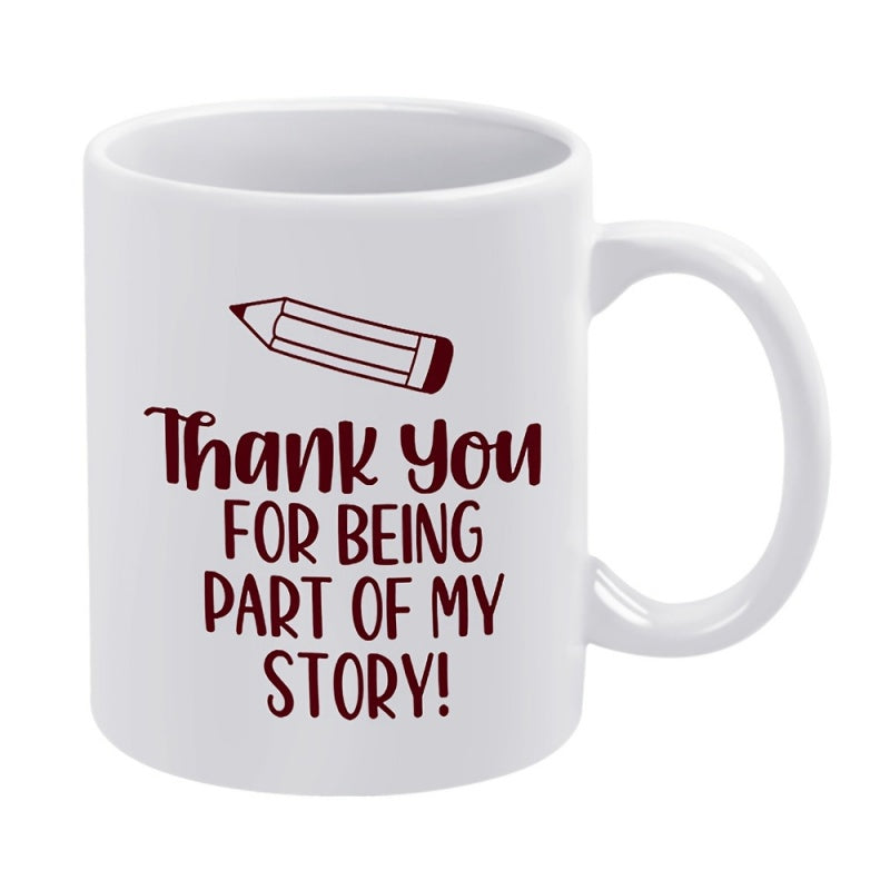 Tailorly White Ceramic 11 oz Mug - pencil text