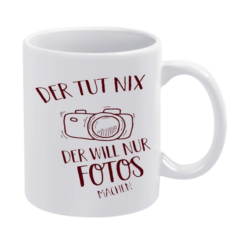 Tailorly White Ceramic 11 oz Mug - camera text funny