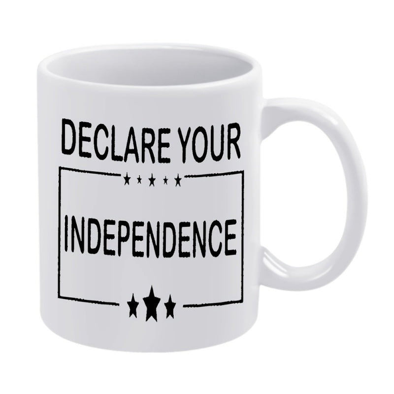 Tailorly White Ceramic 11 oz Mug - stars text rectangle