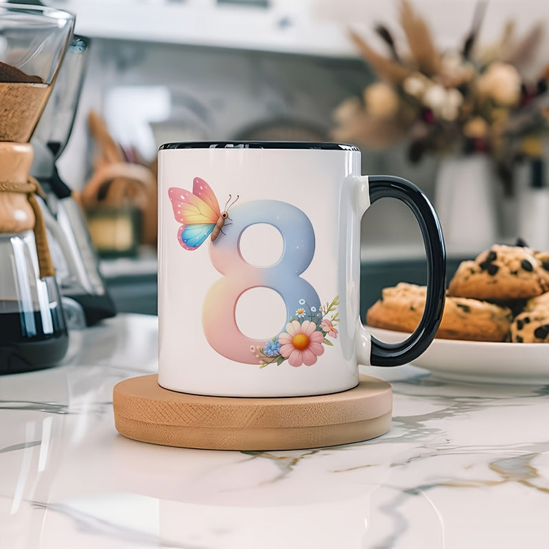 Tailorly Black Accent 11 oz Mug - 11oz ceramic coffee mug stylish and practical reusable cup home use and thoughtful birthday