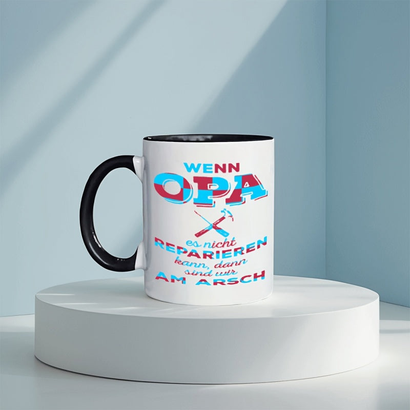 Tailorly Black Accent 11 oz Mug - tools text humorous