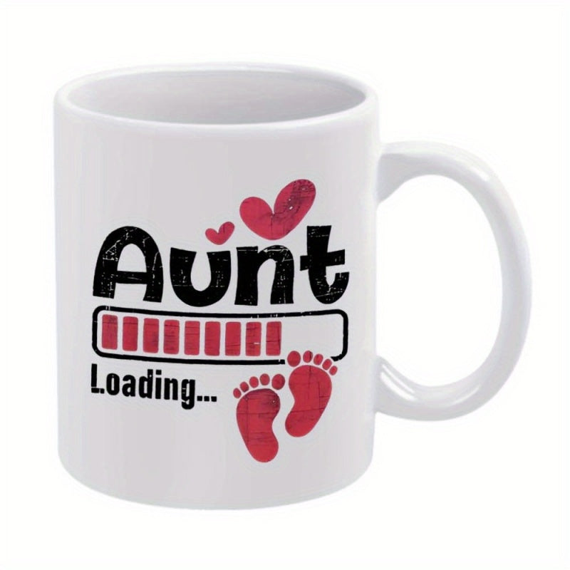 Tailorly White Ceramic 11 oz Mug - aunt loading footprints