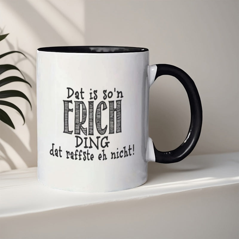 Tailorly Black Accent 11 oz Mug - 1pc erich coffee mug 11oz ceramic cups suitable for restaurants and businesses versatile water cups for beverages