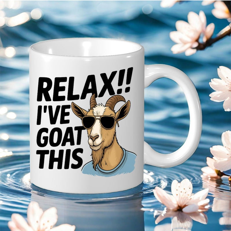 Tailorly White Ceramic 11 oz Mug - humorous text "i've goat this"
