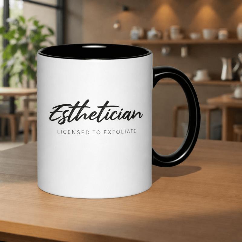 Tailorly Black Accent 11 oz Mug - esthetician-related text and abstract design