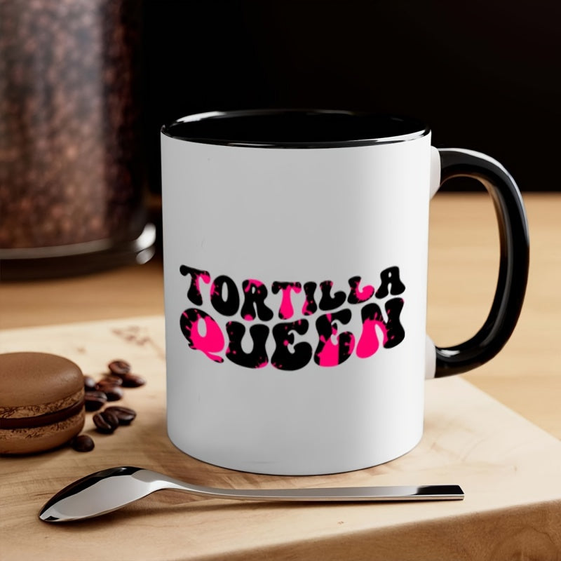 Tailorly Black Accent 11 oz Mug - 1pc 11oz funny mug gift for valentines day 1pc funny tortilla mug suitable for cup 1pc queen size 11oz ceramic tea