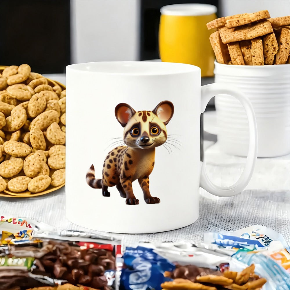 Tailorly White Ceramic 11 oz Mug - an adorable african wildlife themed design