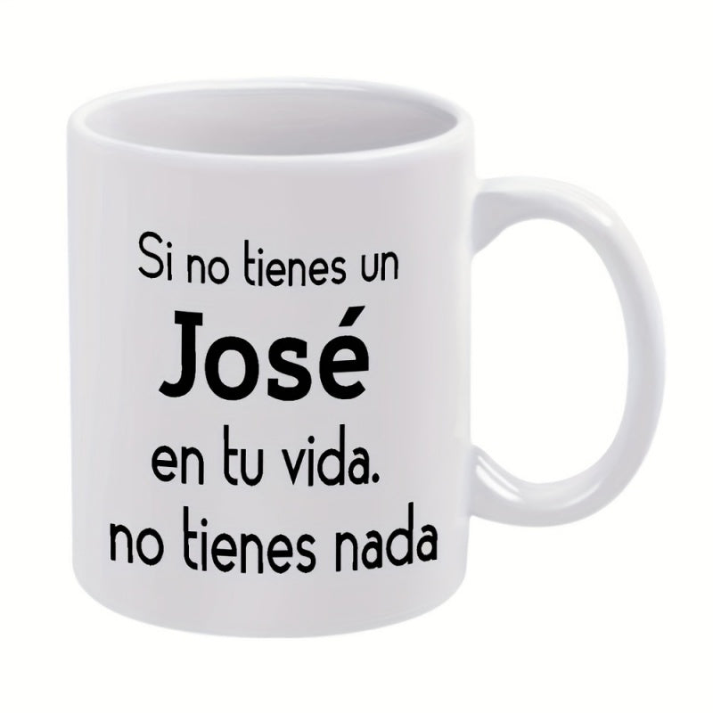Tailorly White Ceramic 11 oz Mug - text jos 11oz ceramic coffee mug suitable for restaurants and businesses great for any season an ideal present for