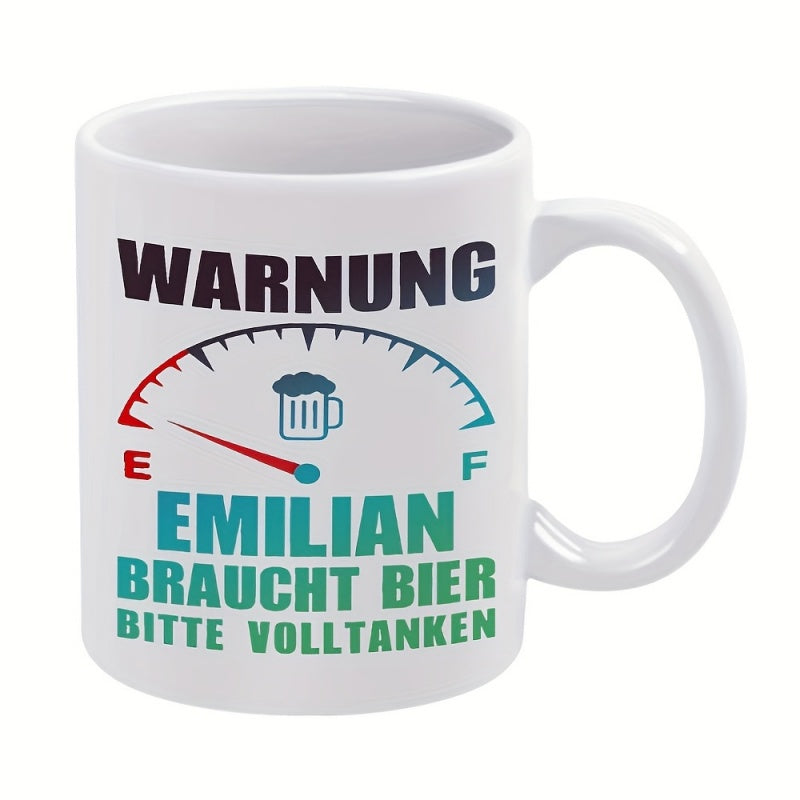 Tailorly White Ceramic 11 oz Mug - funny fuel gauge
