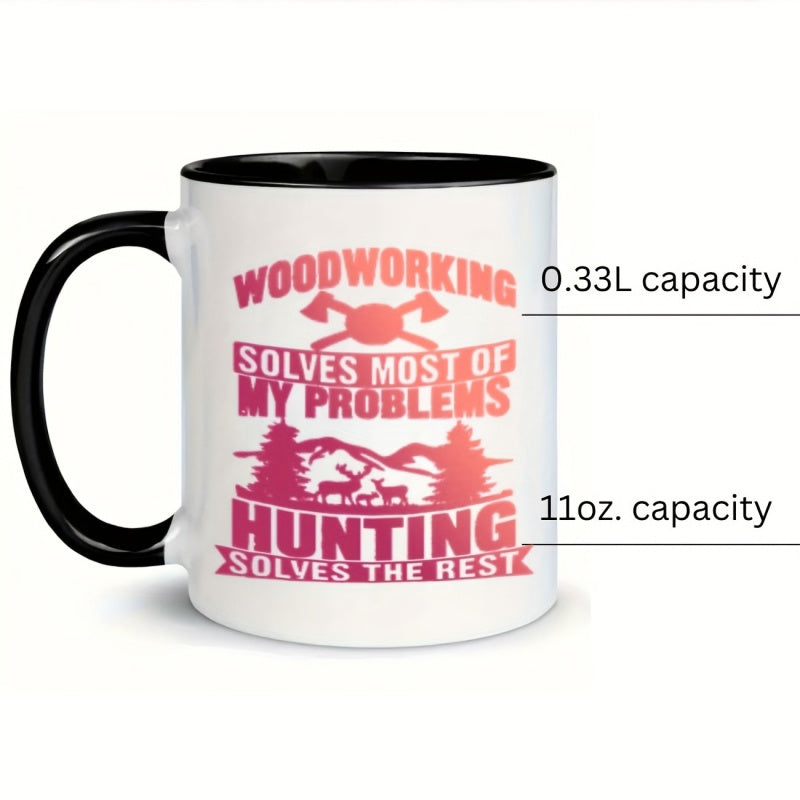 Tailorly Black Accent 11 oz Mug - woodworking hunting mug design