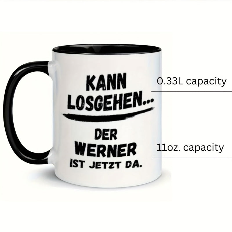 Tailorly Black Accent 11 oz Mug - german text funny phrase