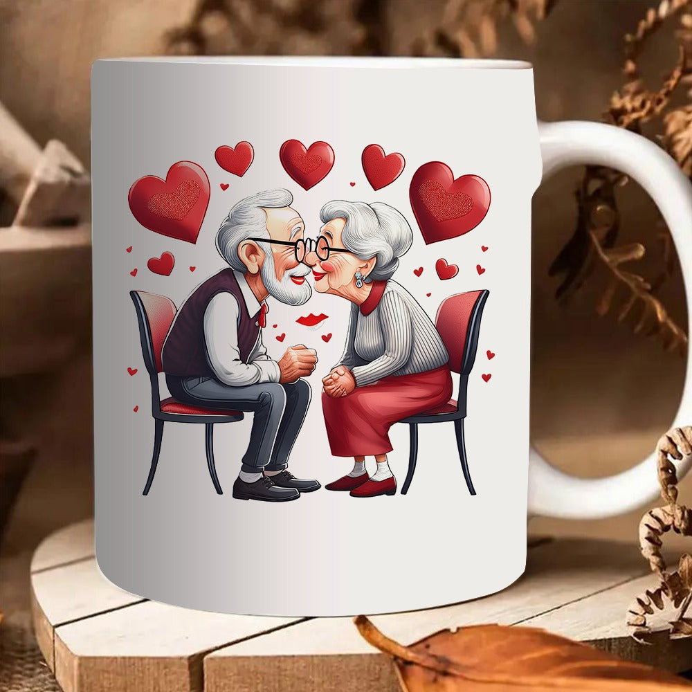 Tailorly White Ceramic 11 oz Mug - romantic design