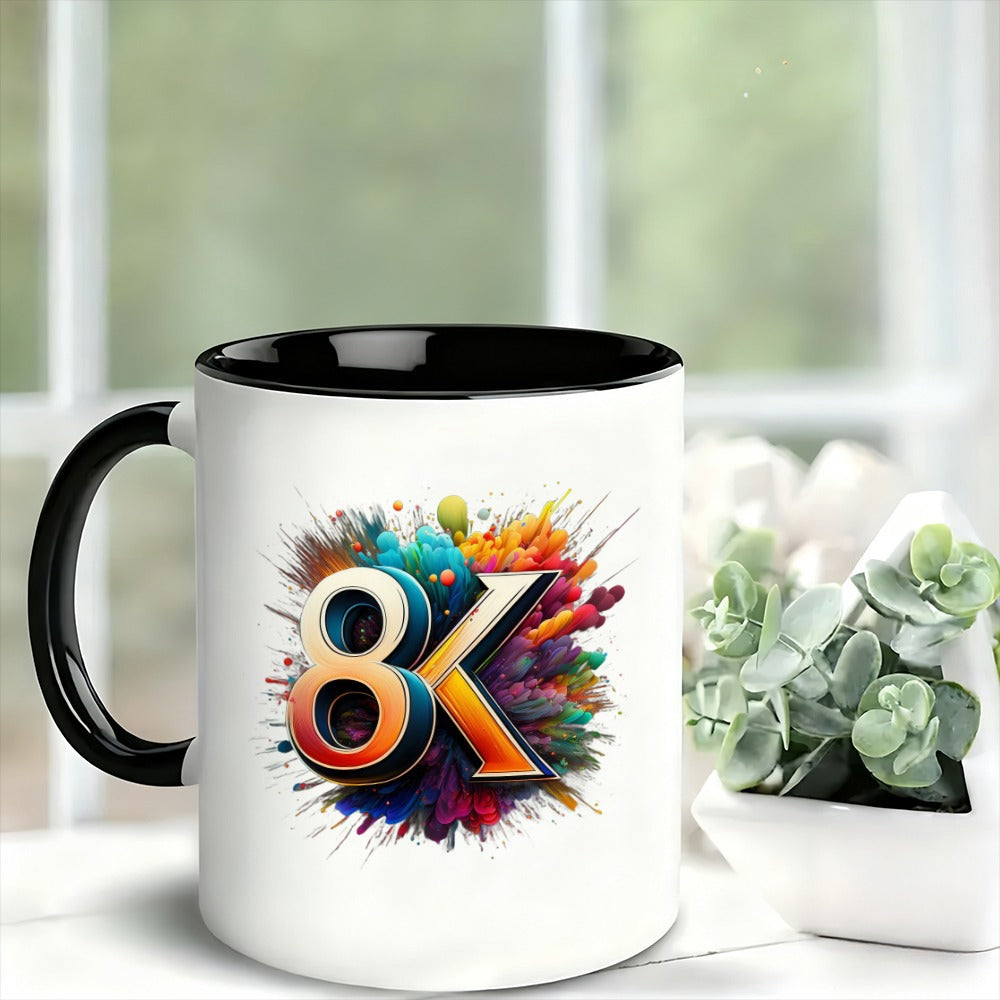 Tailorly Black Accent 11 oz Mug - colorful ceramic pattern
