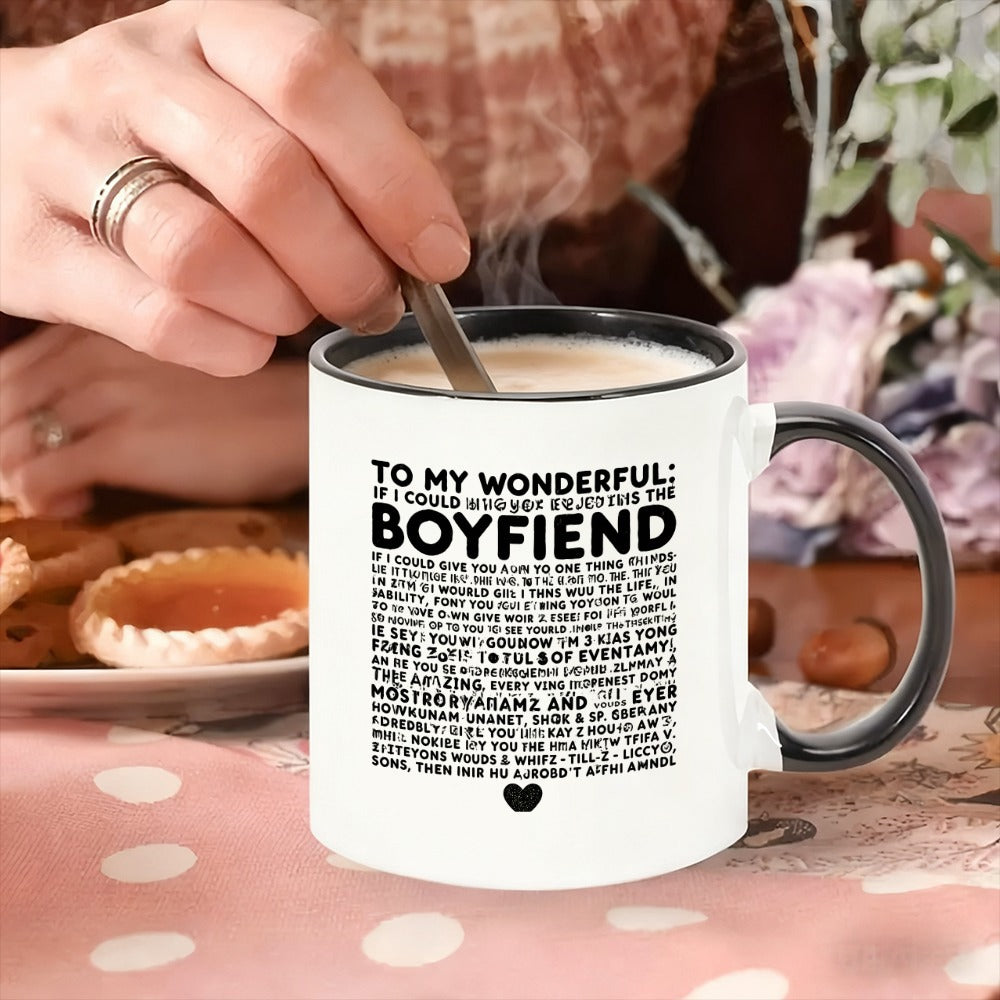 Tailorly Black Accent 11 oz Mug - mug designed for boyfriend a a cup ideal for romantic presents everyday use or home decoration conveying