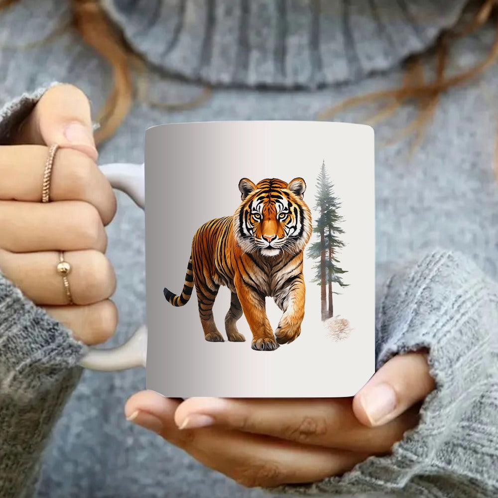 Tailorly White Ceramic 11 oz Mug - wildlife art