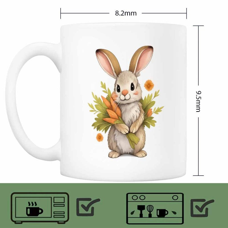 Tailorly White Ceramic 11 oz Mug - carrots