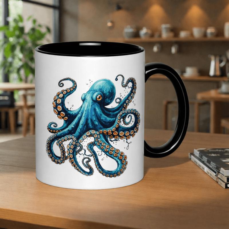 Tailorly Black Accent 11 oz Mug - colorful bubbles