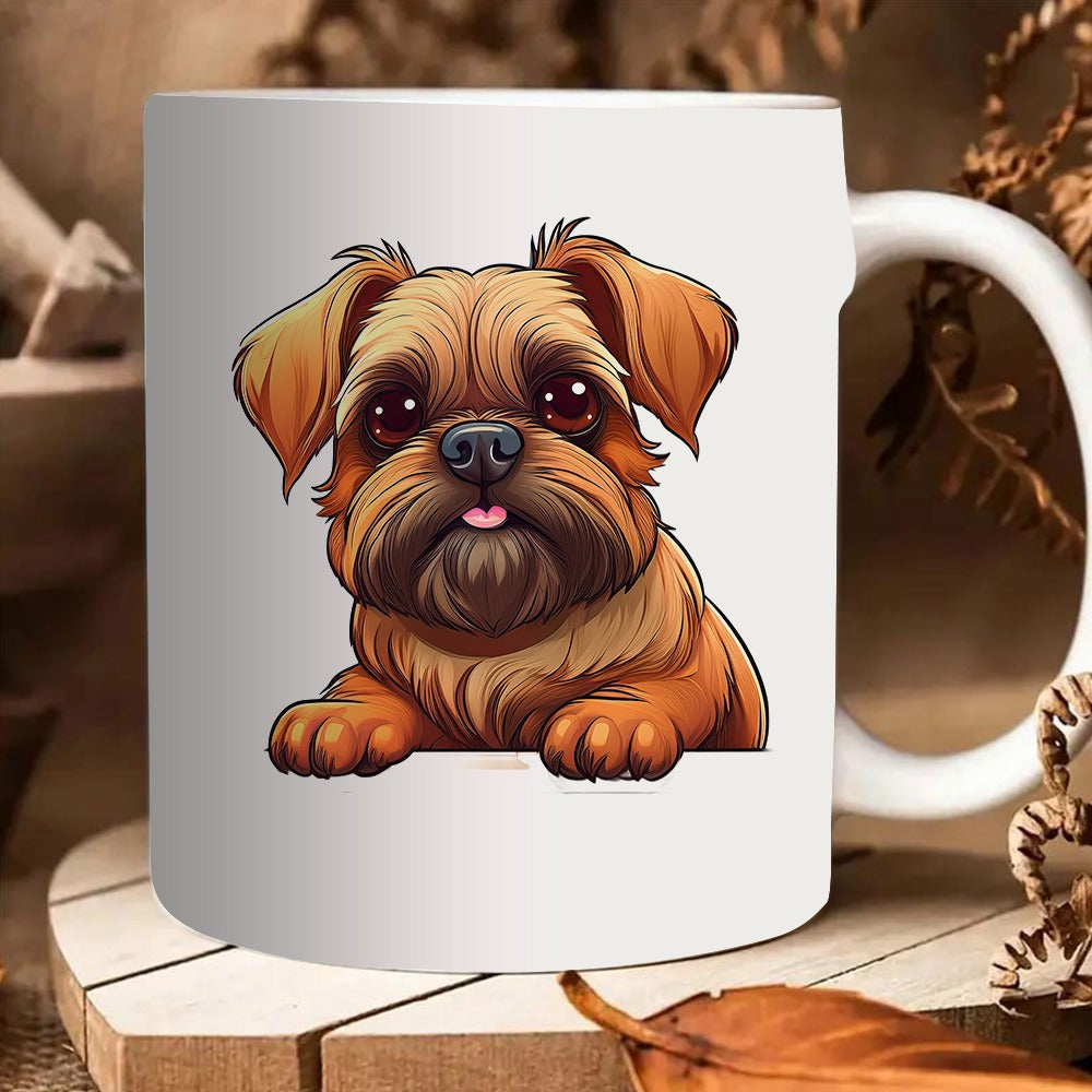 Tailorly White Ceramic 11 oz Mug - cute dog portrait