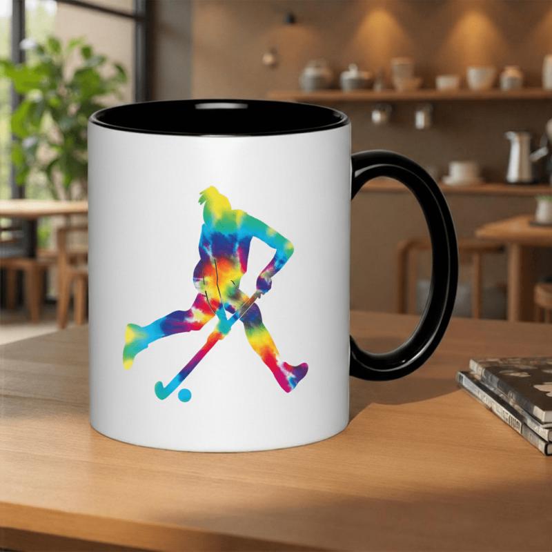 Tailorly Black Accent 11 oz Mug - colorful tie dye silhouette 11oz printed ceramic mug premium ceramic mug drinking cups gradient nurses engineers
