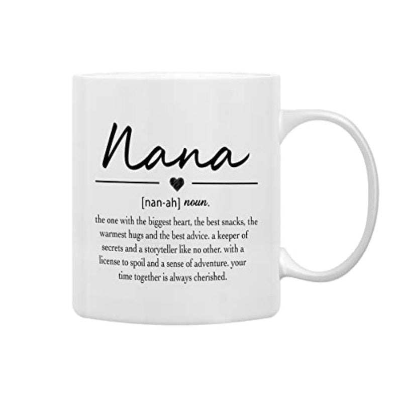 Tailorly White Ceramic 11 oz Mug - nanny definition text