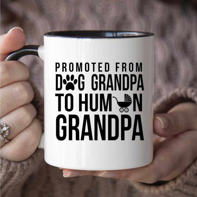 Tailorly Black Accent 11 oz Mug - from dog grandpa to human grandpa