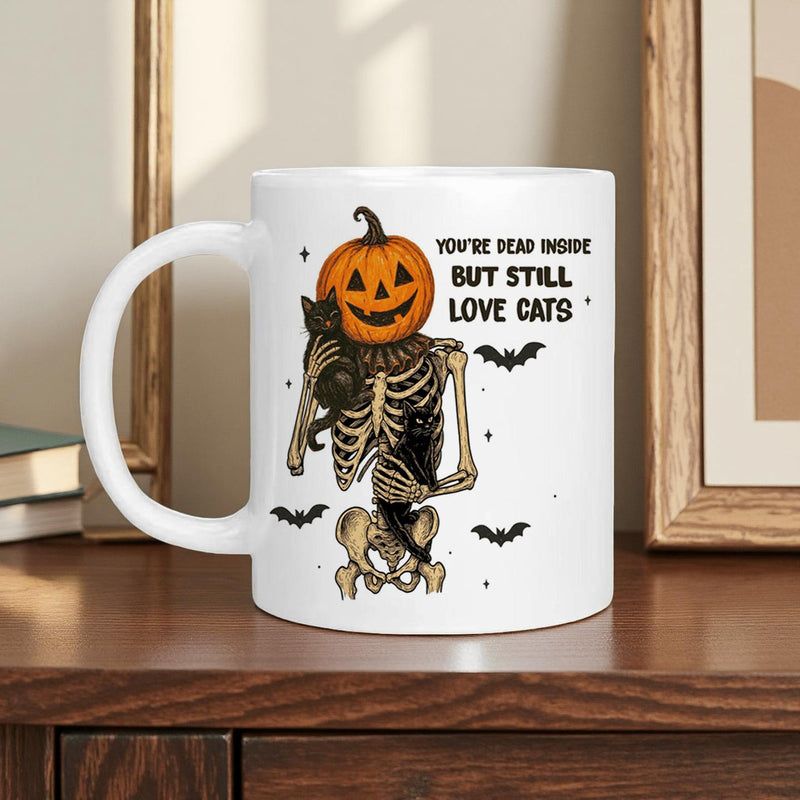 Tailorly White Ceramic 11 oz Mug - a pumpkin man