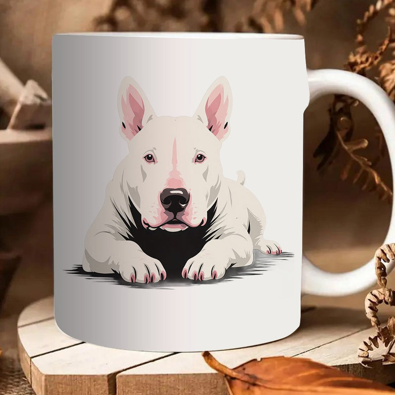 Tailorly White Ceramic 11 oz Mug - terrier design