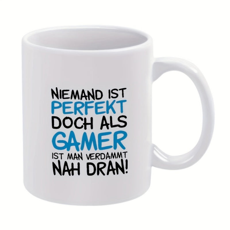 Tailorly White Ceramic 11 oz Mug - text german funny mug