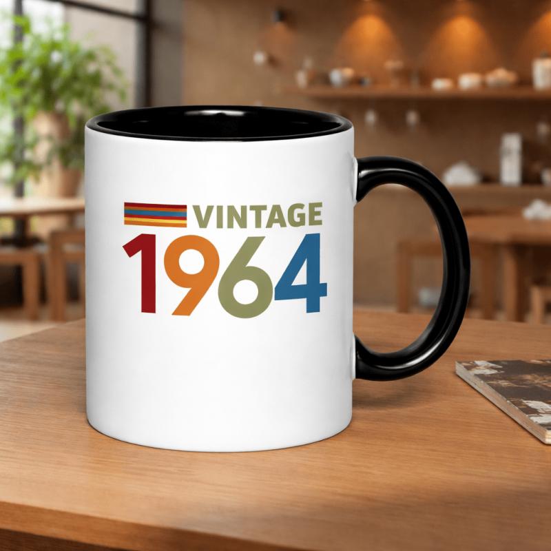 Tailorly Black Accent 11 oz Mug - classic 1964 present for men and women 11oz printed ceramic mug with ideal for pet enthusiasts and photographers