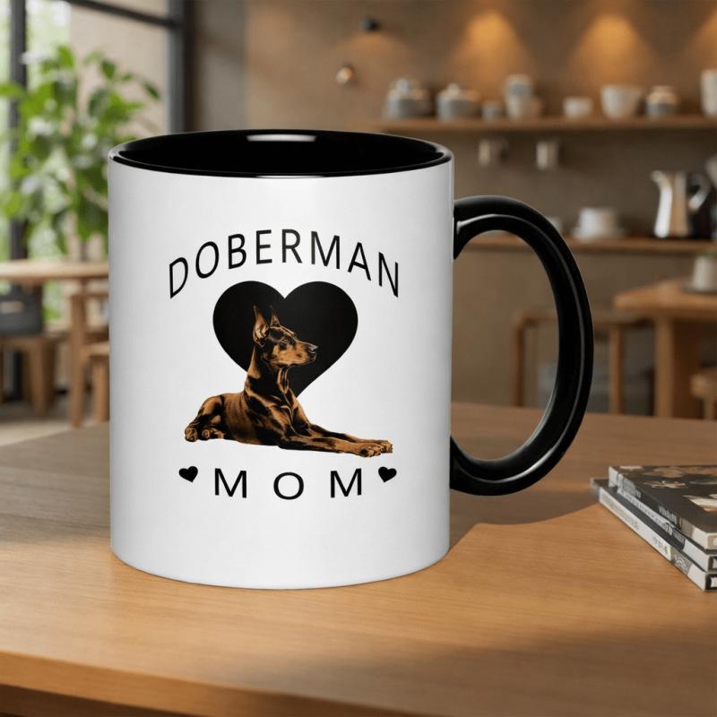 Tailorly Black Accent 11 oz Mug - doberman mom lover gift