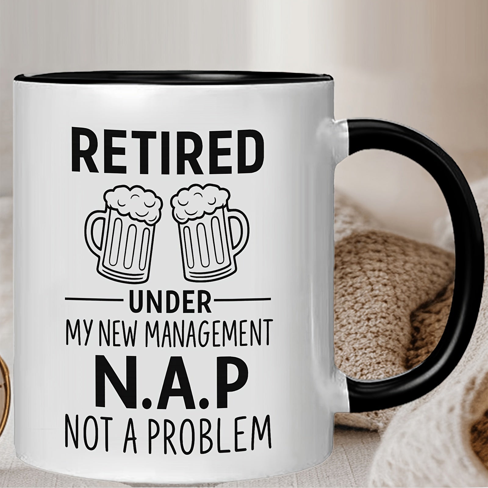 Tailorly Black Accent 11 oz Mug - humorous beer mugs and text design