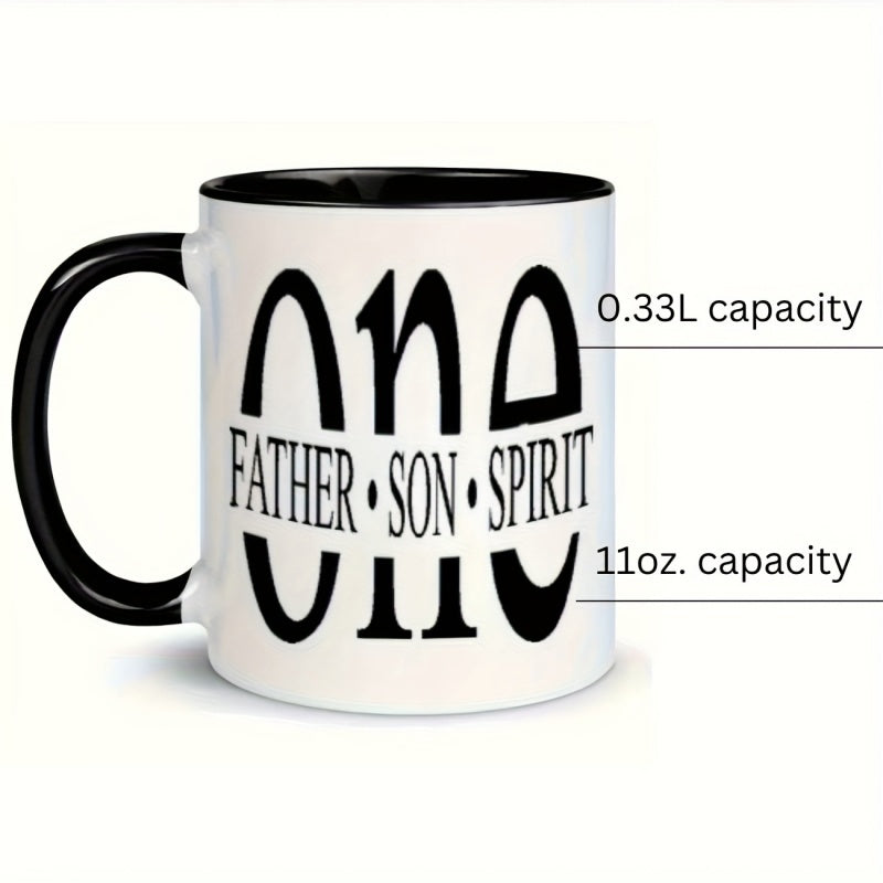 Tailorly Black Accent 11 oz Mug - father and spirit illustration