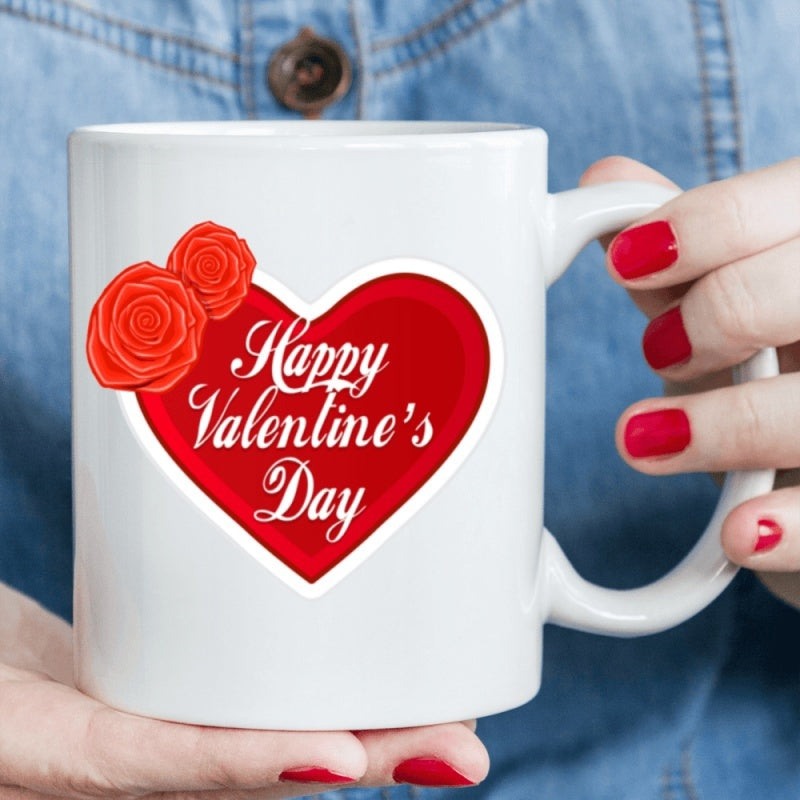 Tailorly White Ceramic 11 oz Mug - 1pc 11oz gift cup set for multiple occasions 1pc elegant ceramic mug with comfortable rounded handle message