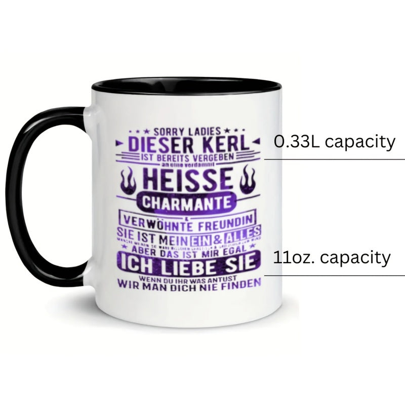 Tailorly Black Accent 11 oz Mug - purple flames
