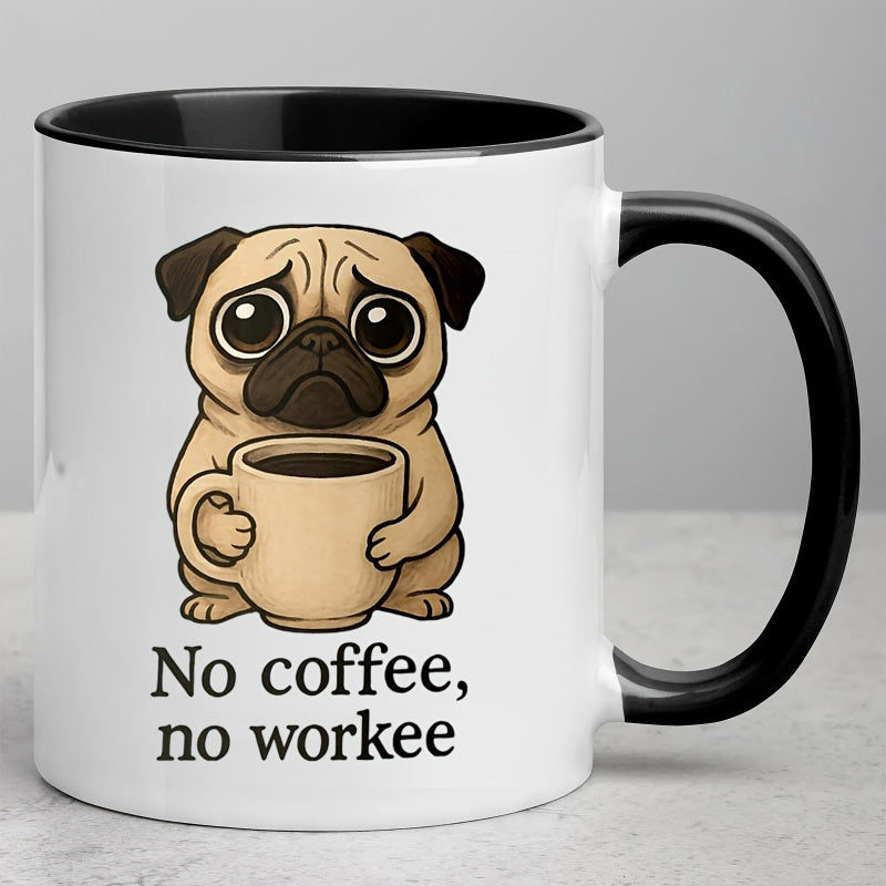 Tailorly Black Accent 11 oz Mug - funny christmas pug cartoon