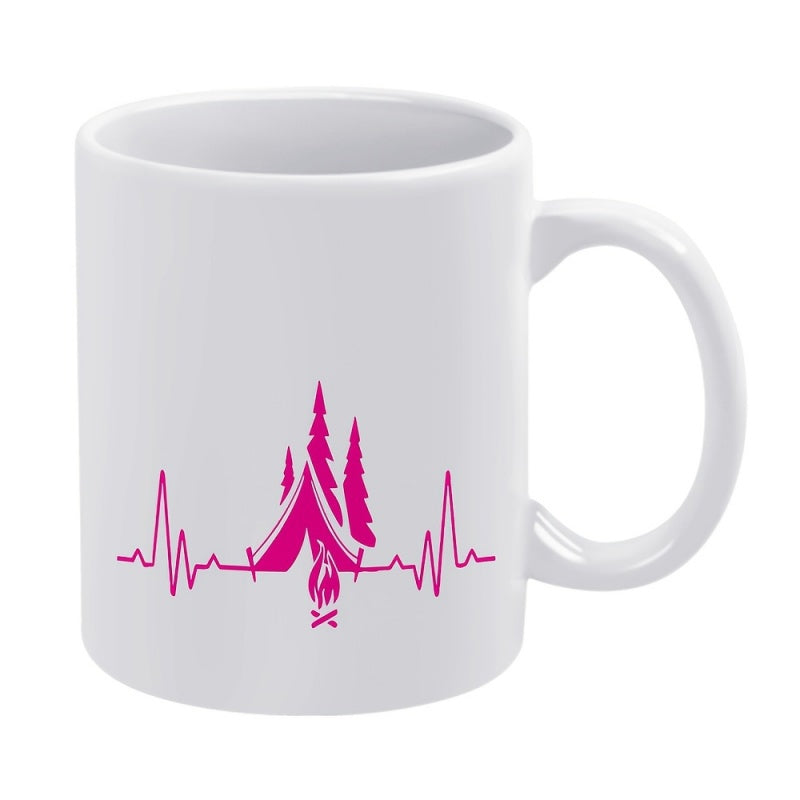 Tailorly White Ceramic 11 oz Mug - heartbeat