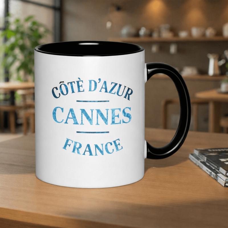 Tailorly Black Accent 11 oz Mug - cote france souvenir gift 11oz printed ceramic mug ceramic cup food grade ceramic drinkware spooky vintage retro