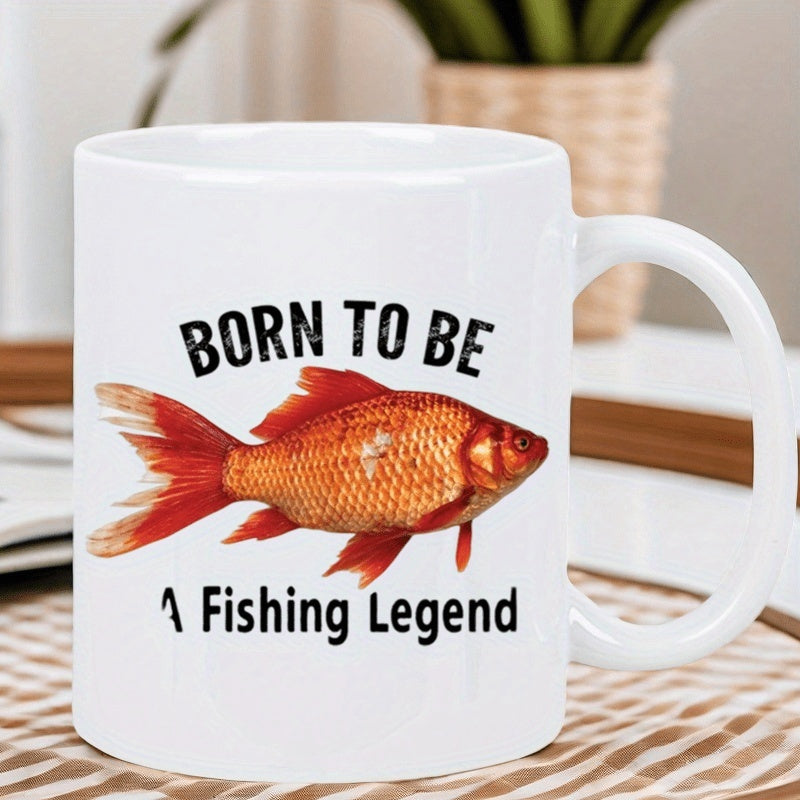 Tailorly White Ceramic 11 oz Mug - daisy