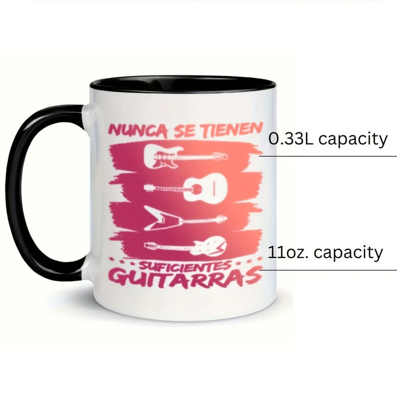 Tailorly Black Accent 11 oz Mug - 1pc electric guitars 11oz ceramic coffee mug for restaurant and business ideal gift for termos termicos frio y