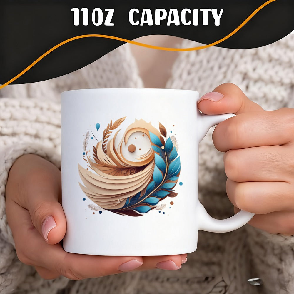 Tailorly White Ceramic 11 oz Mug - abstract