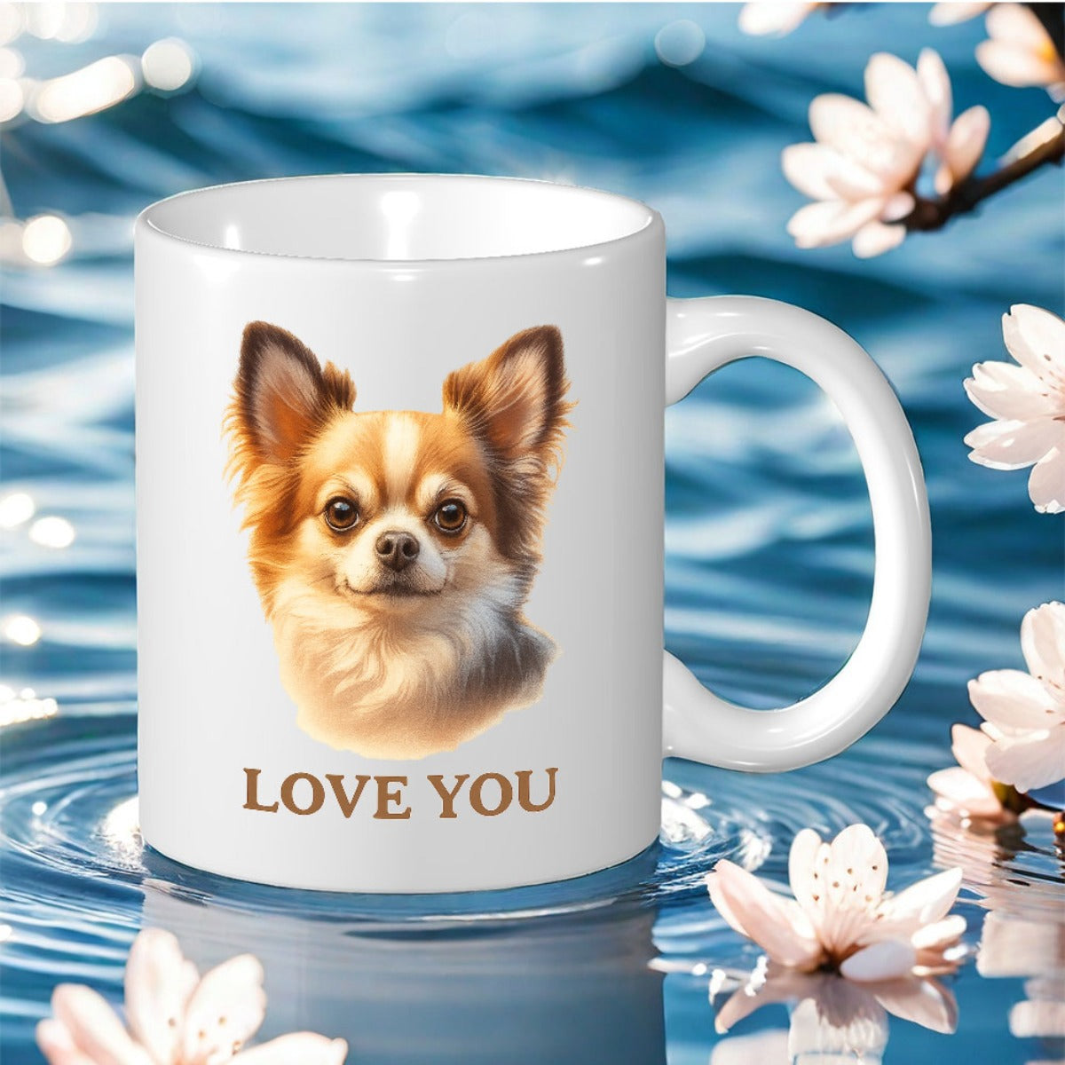 Tailorly White Ceramic 11 oz Mug - adorable chihuahua