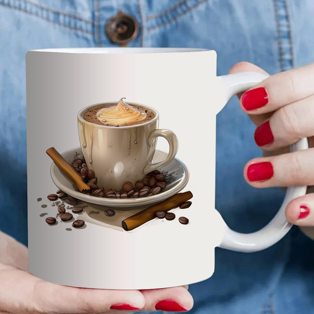 Tailorly White Ceramic 11 oz Mug - elegant design