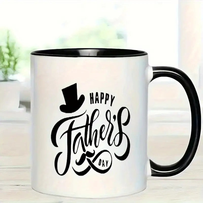 Tailorly Black Accent 11 oz Mug - straw and brush designed irregular shape with a top hat