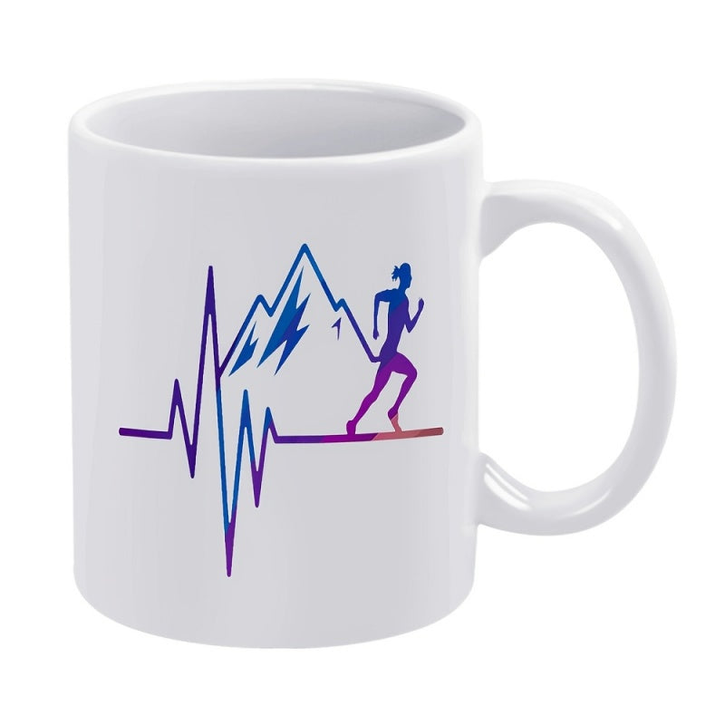 Tailorly White Ceramic 11 oz Mug - runner heartbeat