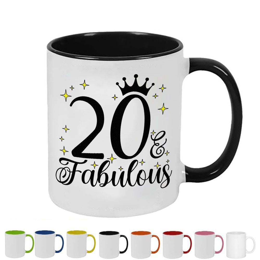 Tailorly Black Accent 11 oz Mug - coffee mug ceramic mug with handle 20 fabulous printed stylish fabulous 11oz ceramic cup perfect 20th birthday gift