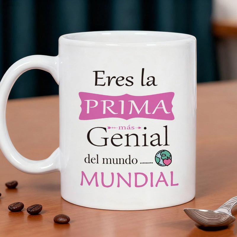 Tailorly White Ceramic 11 oz Mug - spanish text， funny sister birthday gift